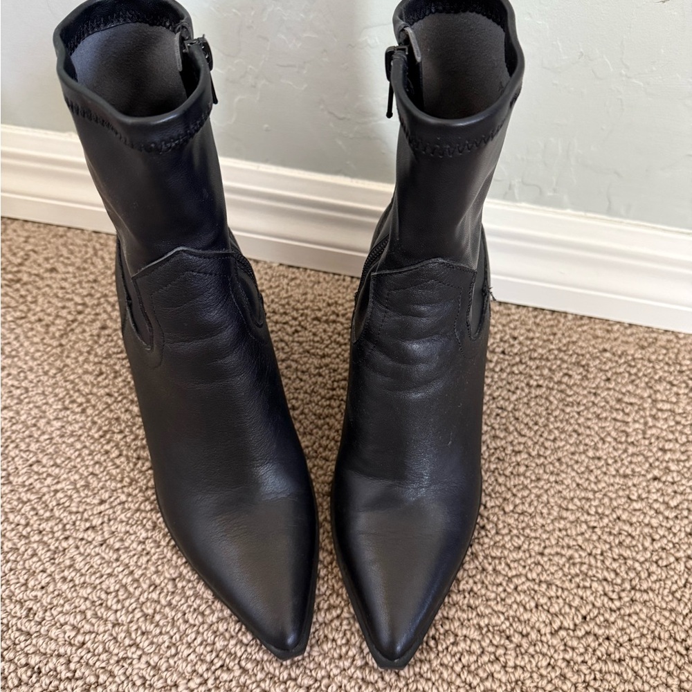 Steve Madden Black Heeled Boots - Picture 2 of 4
